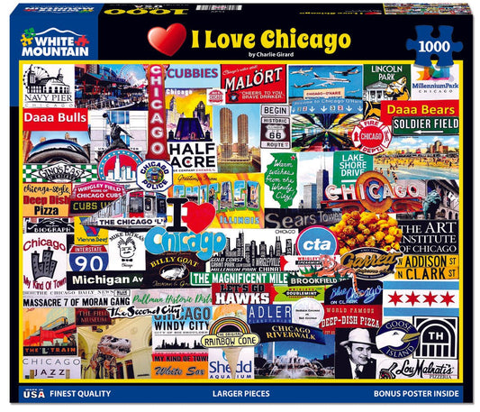 I Love Chicago (1529pz) - 1000 Piece Jigsaw Puzzle