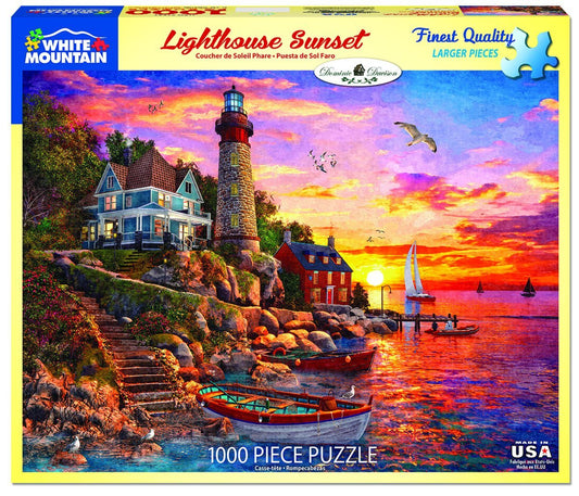 Lighthouse Sunset (1583pz) - 1000 Piece Jigsaw Puzzle