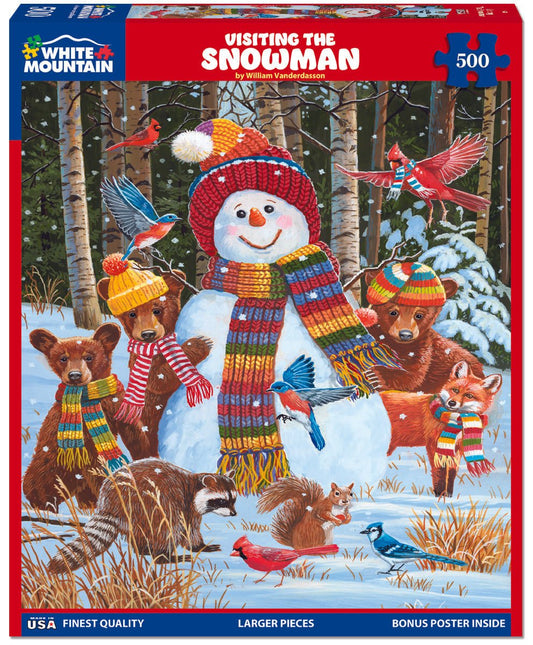 Visiting the Snowman (1693pz) - 500 Piece Jigsaw Puzzle