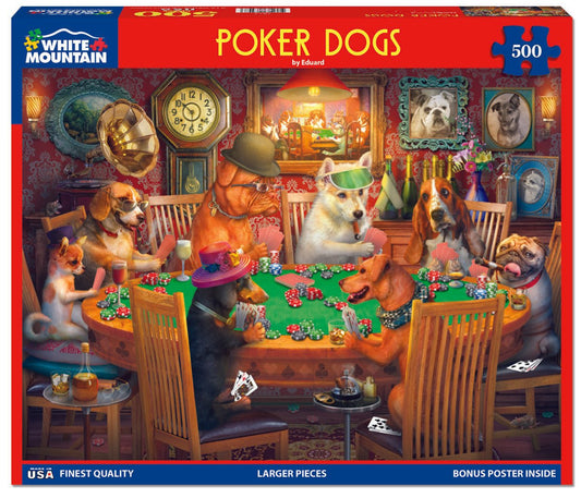 Poker Dogs (1852pz) - 500 Piece Jigsaw Puzzle
