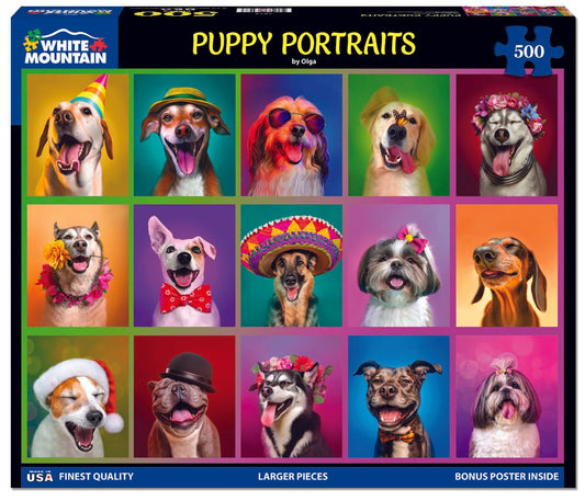 Puppy Portraits (1853pz) - 500 Piece Jigsaw Puzzle