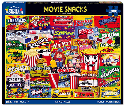 Movie Snacks (1884pz) - 1000 Piece Jigsaw Puzzle