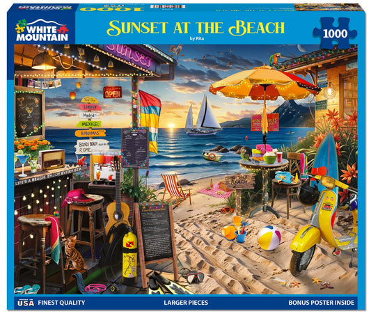 Sunset At The Beach (2133pz) - 1000 Piece Jigsaw Puzzle