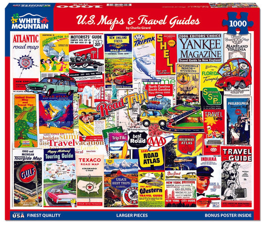 US Maps & Travel Guides (2163pz) - 1000 Piece Jigsaw Puzzle
