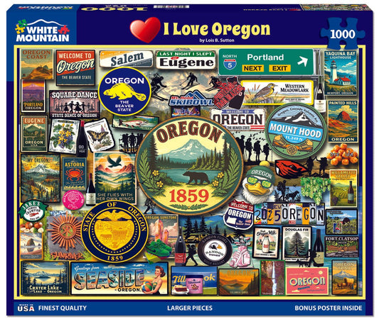 I Love Oregon (2190pz) - 1000 Piece Jigsaw Puzzle