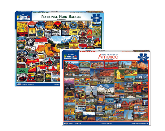 Set of 2: Travel Puzzle Bundle 1000 Piece
