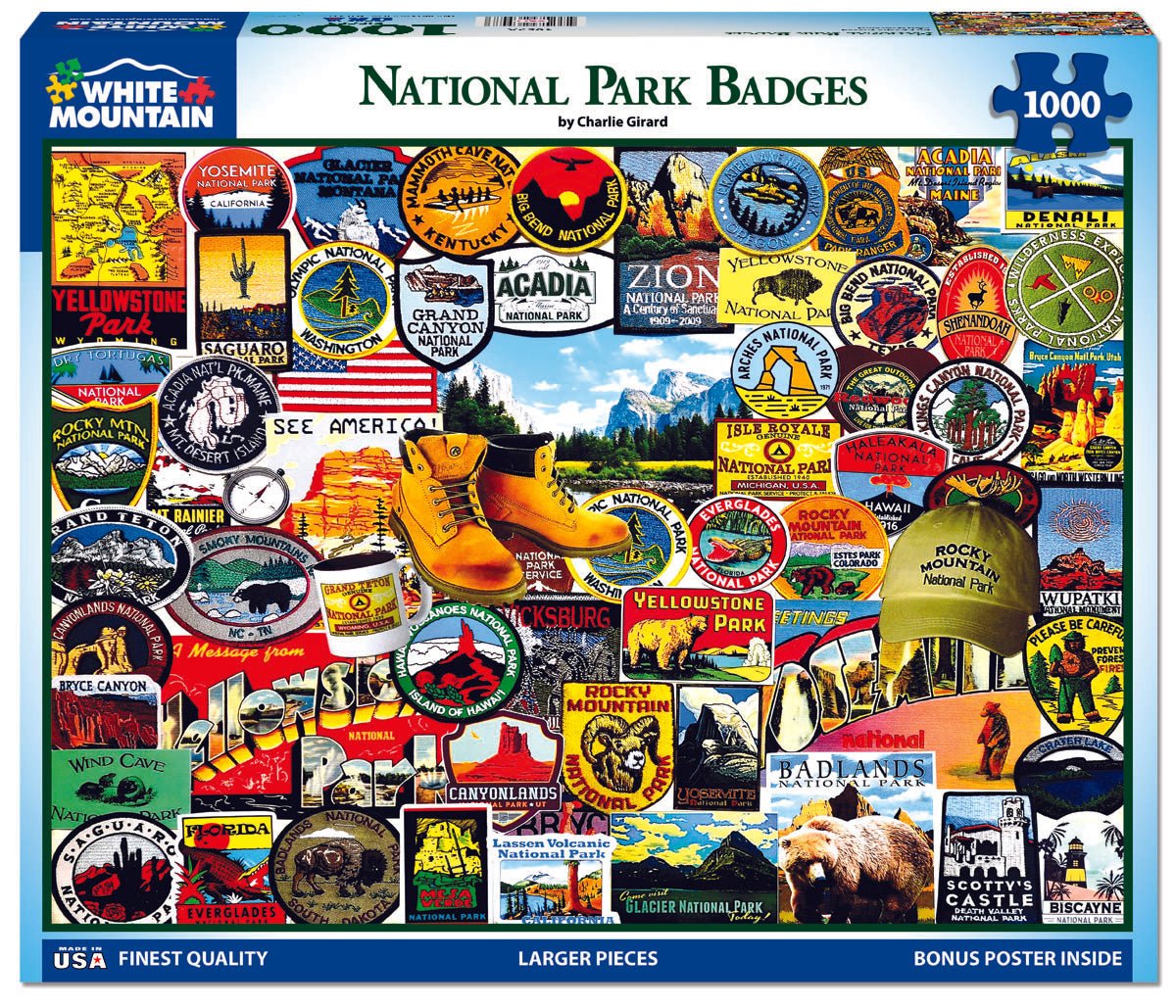 National Park Badges (1057pz) - 1000 Piece Jigsaw Puzzle