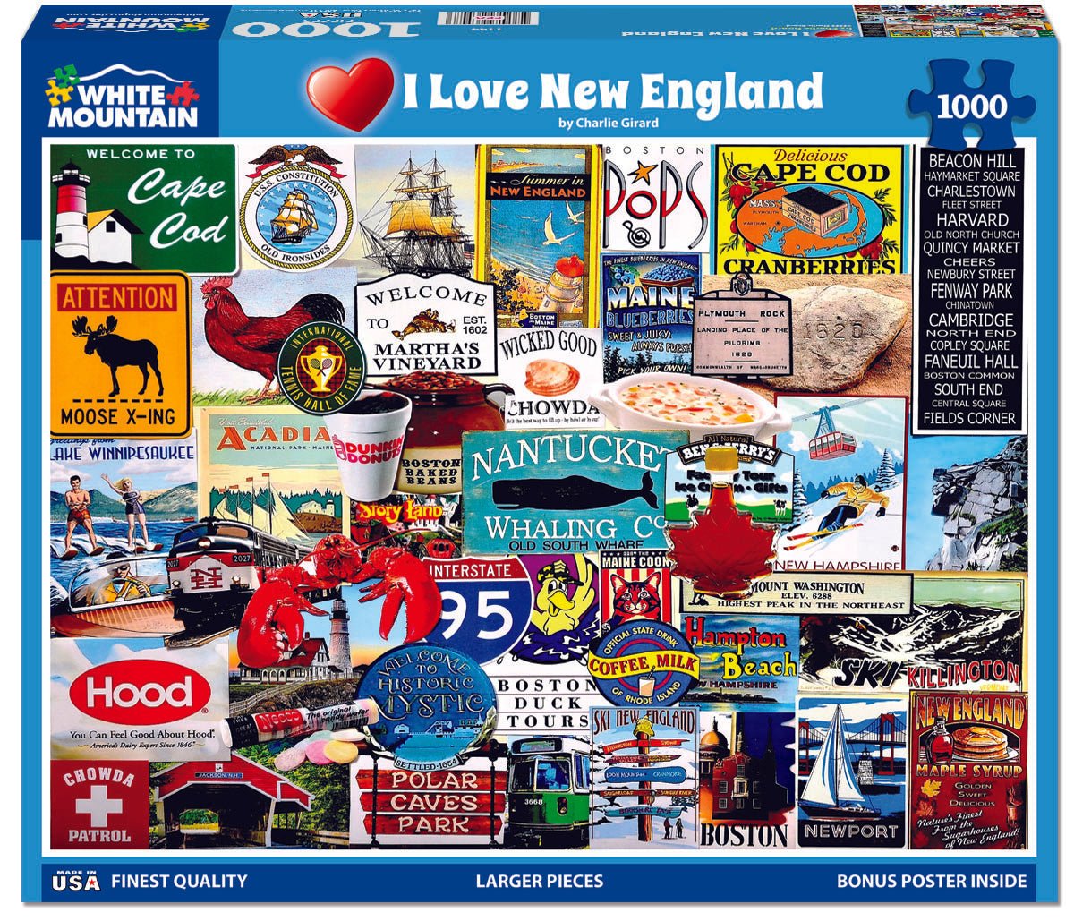 I Love New England (1144pz) - 1000 Piece Jigsaw Puzzle