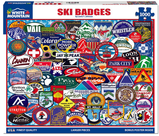 Ski Badges (1191pz) - 1000 Piece Jigsaw Puzzle