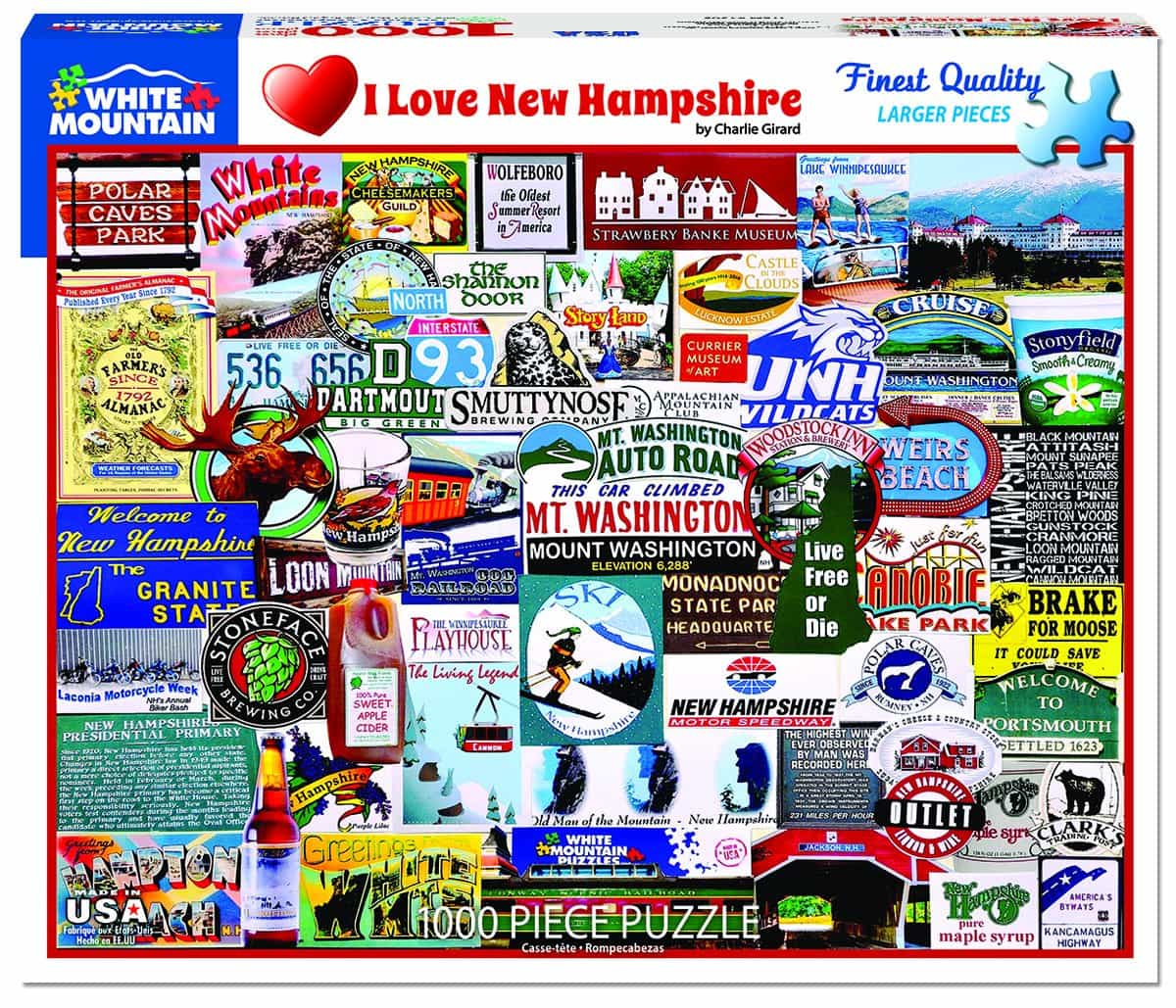 I Love New Hampshire (1305pz) - 1000 Piece Jigsaw Puzzle