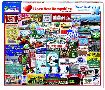 I Love New Hampshire (1305pz) - 1000 Piece Jigsaw Puzzle