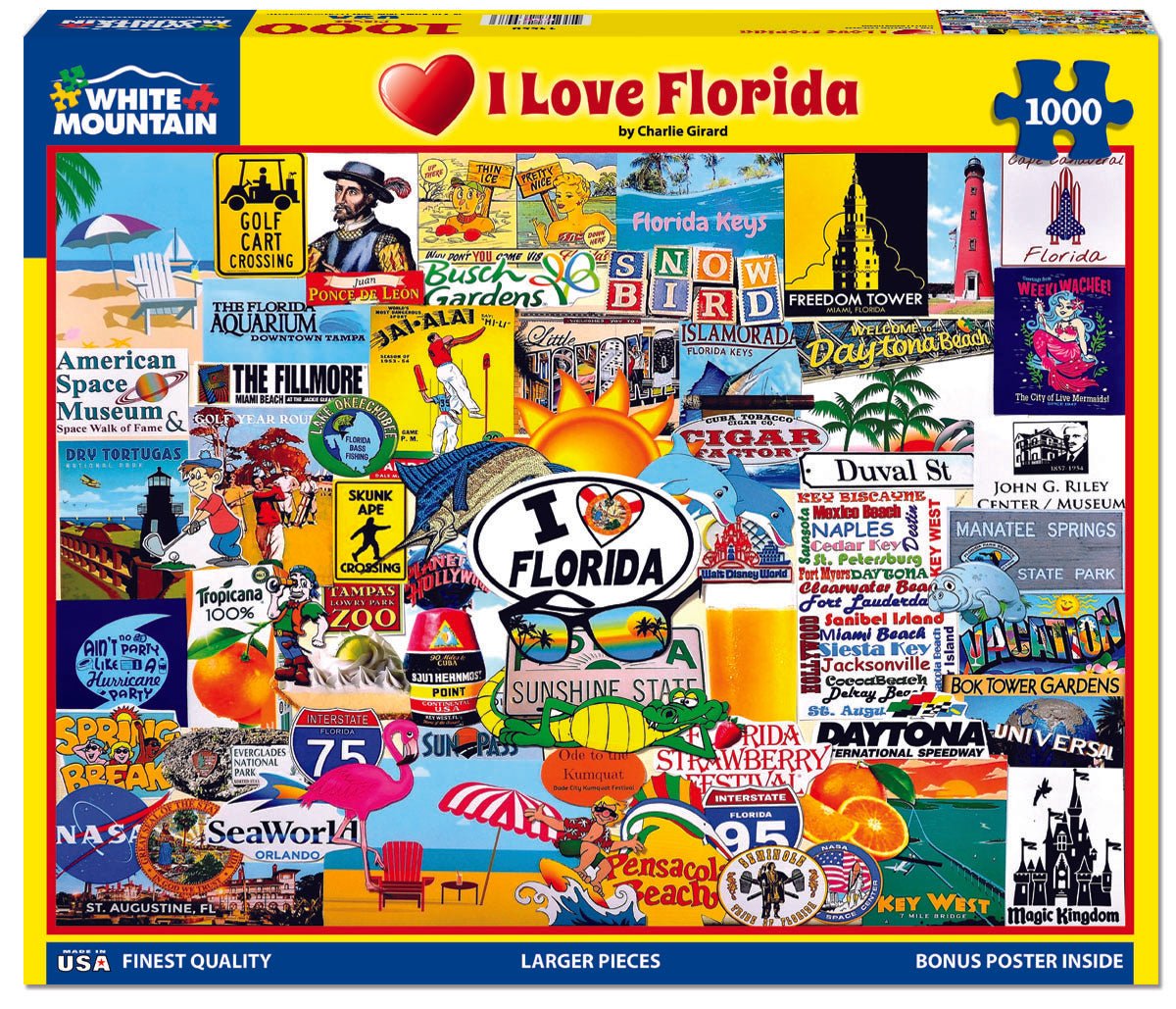 I Love Florida (1455pz) - 1000 Piece Jigsaw Puzzle
