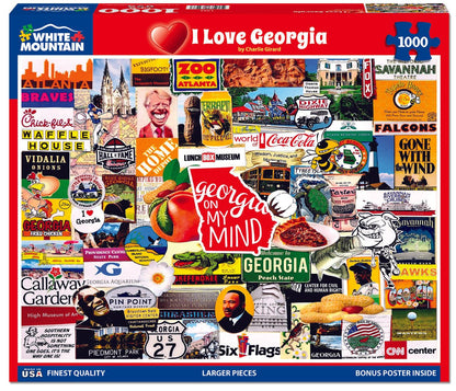 I Love Georgia (1553pz) - 1000 Piece Jigsaw Puzzle