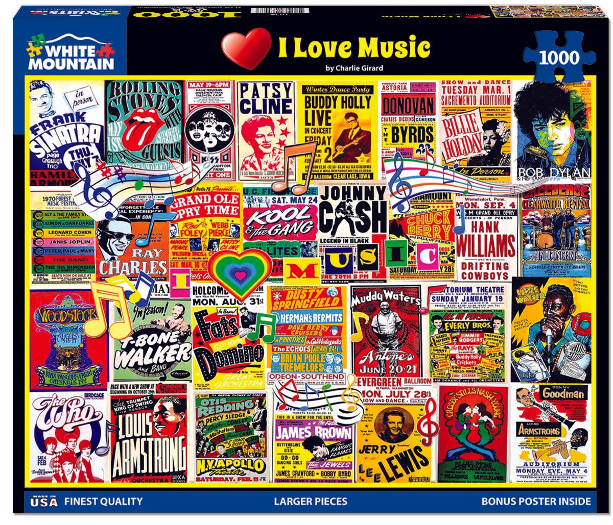I Love Music (1634pz) - 1000 Piece Jigsaw Puzzle