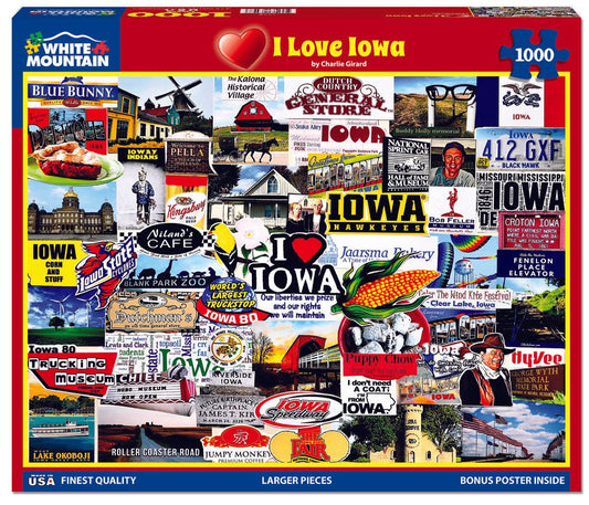 I Love Iowa (1778pz) - 1000 Piece Jigsaw Puzzle