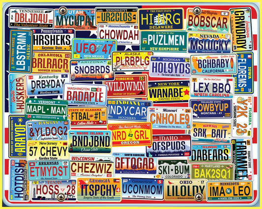 Vanity Plates (1841pz) - 1000 Piece Jigsaw Puzzle