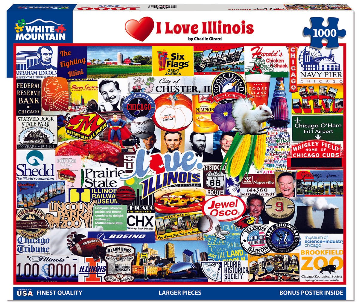 I Love Illinois (1888pz) - 1000 Piece Jigsaw Puzzle