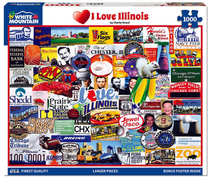 I Love Illinois (1888pz) - 1000 Piece Jigsaw Puzzle