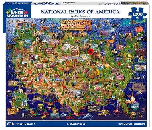 National Parks Map (1976pz) - 1000 Piece Jigsaw Puzzle