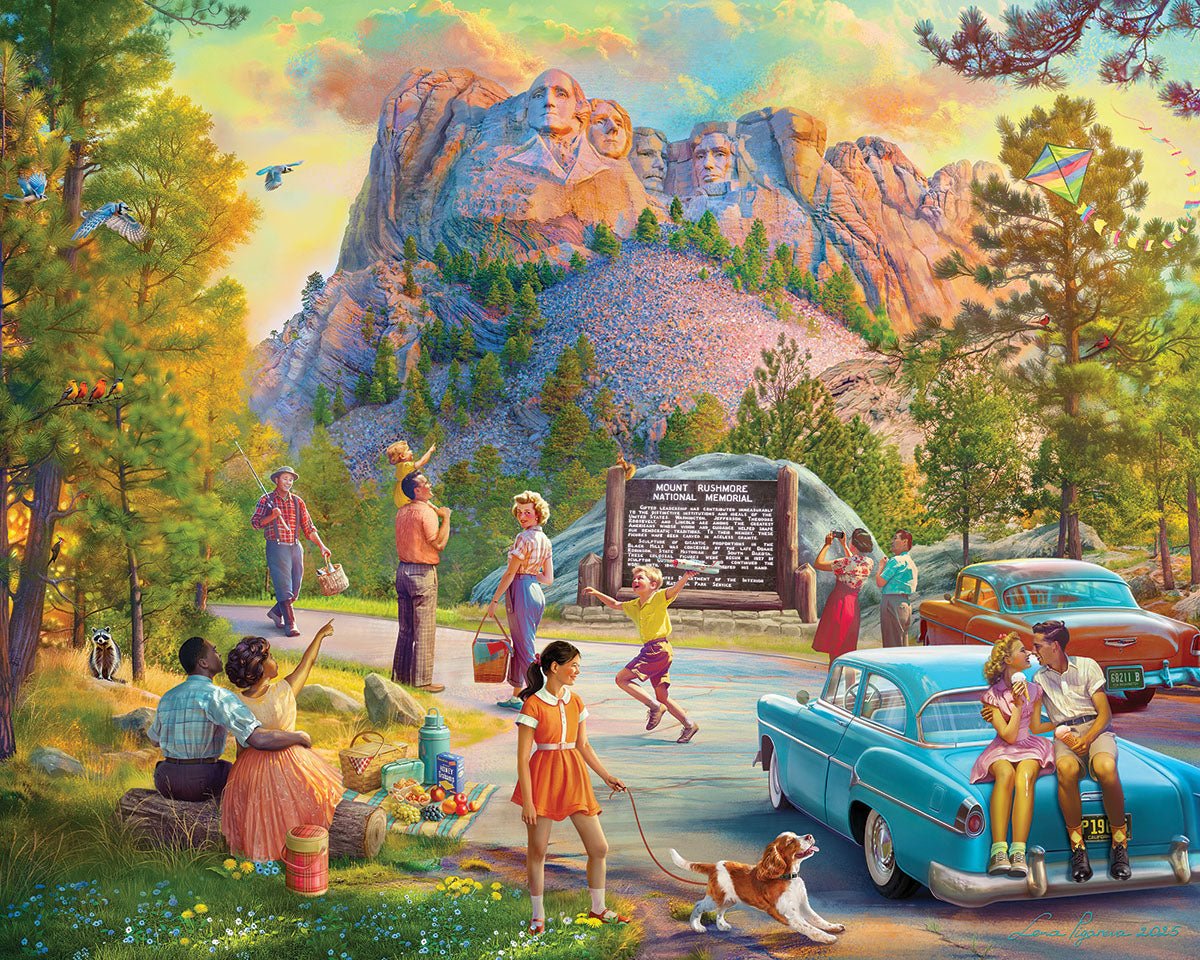 Family Road Trip-Mt Rushmore (2088pz) - 1000 Piece Jigsaw Puzzle