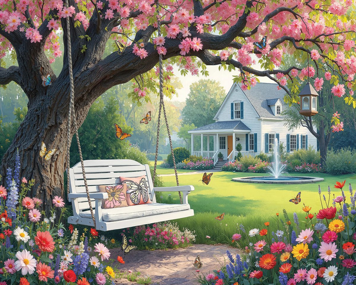 Under Pink Blooms (2167pz) - 1000 Piece Jigsaw Puzzle