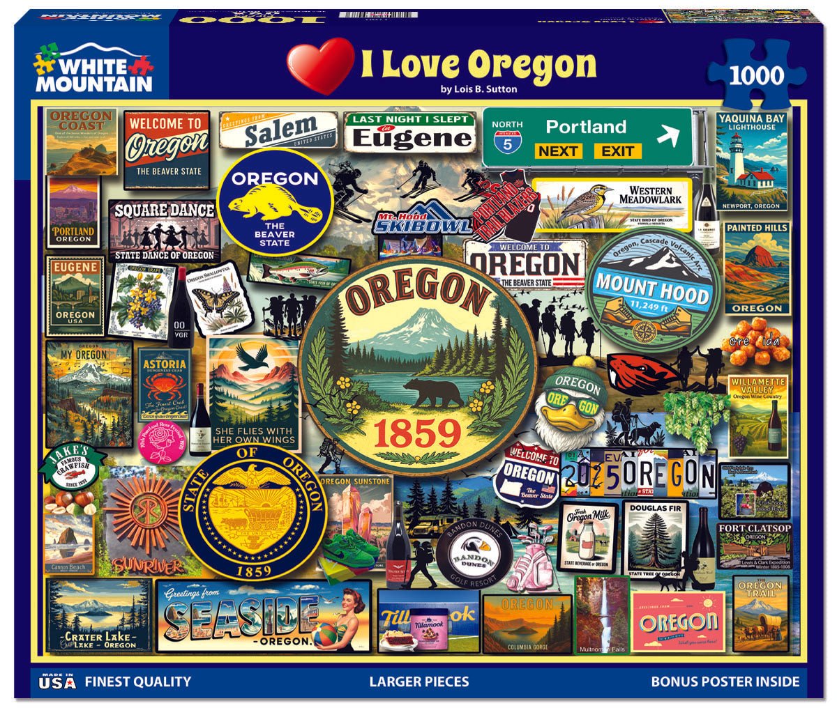 I Love Oregon (2190pz) - 1000 Piece Jigsaw Puzzle