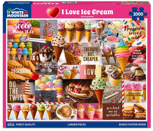 I Love Ice Cream (2230pz) - 1000 Piece Jigsaw Puzzle