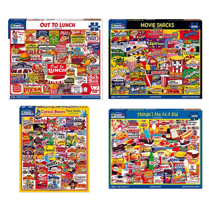 Set of 4: Artist Charlie Girard - Favorite Foods Bundle 1000 piece