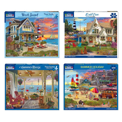 Set of 4: Artist David Maclean - Coastal Retreats Bundle 1000 piece