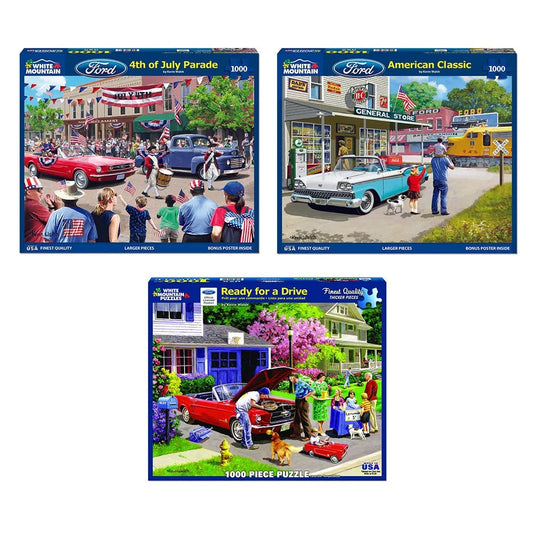 Set of 3: Artist Kevin Walsh - Classic Cars Bundle 1000 piece
