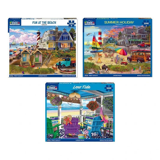 Set of 3: Seaside Retreats Bundle 1000 piece
