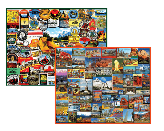 Set of 2: Travel Puzzle Bundle 1000 Piece