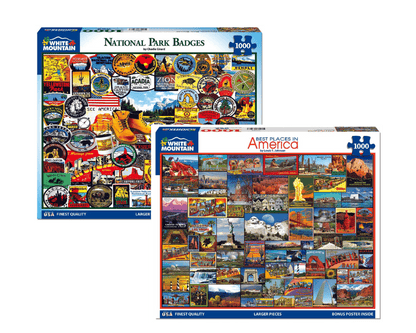 Set of 2: Travel Puzzle Bundle 1000 Piece